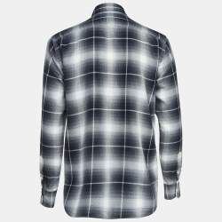 Pre Owned Polo Ralph Lauren Monochrome Tartan Cotton Shirt XS