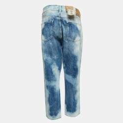 Pre Owned Polo Ralph Lauren Blue Washed Denim Avery Boyfriend Jeans XL Waist 35"