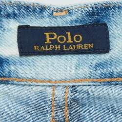 Pre Owned Polo Ralph Lauren Blue Washed Denim Avery Boyfriend Jeans XL Waist 35"