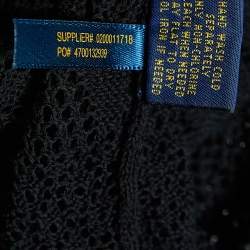 Pre Owned Polo Ralph Lauren Black Patterned Crochet Top M