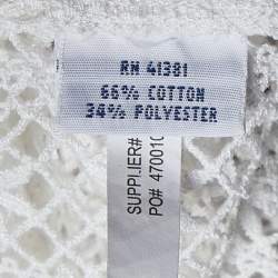 Pre Owned Polo Ralph Lauren White Lace V-Neck Blouse M