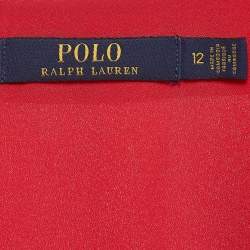 Polo Ralph Lauren Red Chiffon Maxi Wrap Dress L