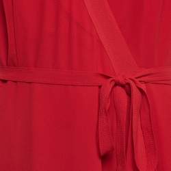 Polo Ralph Lauren Red Chiffon Maxi Wrap Dress L