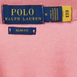 Pre Owned Polo Ralph Lauren Pink Cotton Pique Slim Fit Polo T-Shirt M