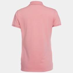 Pre Owned Polo Ralph Lauren Pink Cotton Pique Slim Fit Polo T-Shirt M