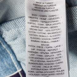 Pre Owned Polo Ralph Lauren Blue Patchwork Denim Trucker Jacket L