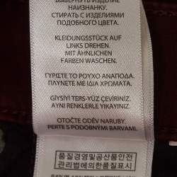 Pre Owned Polo Ralph Lauren Burgundy Cotton Skinny Pants L