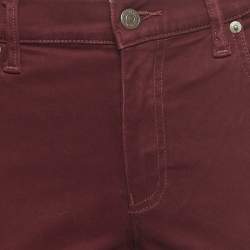 Pre Owned Polo Ralph Lauren Burgundy Cotton Skinny Pants L