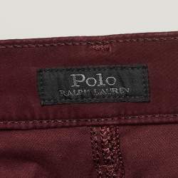 Pre Owned Polo Ralph Lauren Burgundy Cotton Skinny Pants L