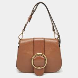 Pre Owned Polo Ralph Lauren Brown Leather Shoulder Bags