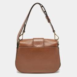 Pre Owned Polo Ralph Lauren Brown Leather Shoulder Bags