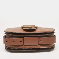 Pre Owned Polo Ralph Lauren Brown Leather Shoulder Bags