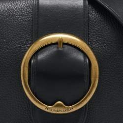 Pre Owned Polo Ralph Lauren Black Leather Lennox Crossbody Bag