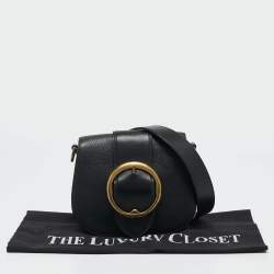 Pre Owned Polo Ralph Lauren Black Leather Lennox Crossbody Bag