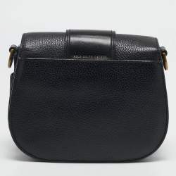 Pre Owned Polo Ralph Lauren Black Leather Lennox Crossbody Bag