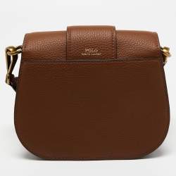 Pre Owned Polo Ralph Lauren Brown Leather Lennox Shoulder Bag