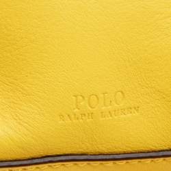 Pre Owned Polo Ralph Lauren Yellow Leather Drawstring Bucket Bag