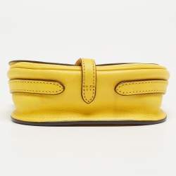 Pre Owned Polo Ralph Lauren Yellow Leather Tassel flap Crossbody Bag