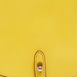 Pre Owned Polo Ralph Lauren Yellow Leather Tassel flap Crossbody Bag