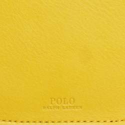 Pre Owned Polo Ralph Lauren Yellow Leather Tassel flap Crossbody Bag