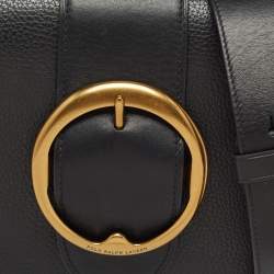 Pre Owned Polo Ralph Lauren Black Leather Lennox Shoulder Bag