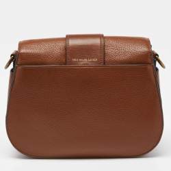 Pre Owned Polo Ralph Lauren Brown Leather Lennox Shoulder Bag