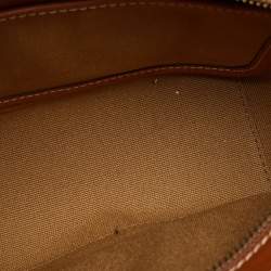 Pre Owned Polo Ralph Lauren Brown/Beige Embroidered Canvas and Leather Sloane Tote    