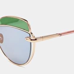 Pre Owned Pomellato Blue/Green PM0056S Butterfly Sunglasses