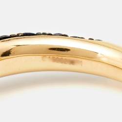 Pomellato M'ama Non M'ama Moonstone Sapphire 18k Rose Gold Ring Size 52