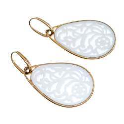 Pomellato Victoria Carved Agate 18k Rose Gold Drop Earrings