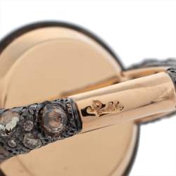 Pomellato Smoky Quartz & Diamond 18K Rose Gold Tango Ring Size 50.5