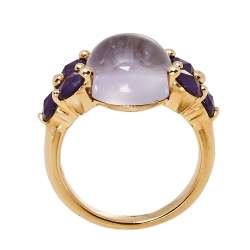 Pomellato Luna  Amethyst 18K Rose Gold Ring Size 54