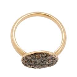 Pomellato Sabbia Brown Diamond 18k Yellow Gold Cocktail Ring Size 50