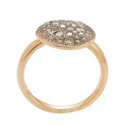 Pomellato Sabbia Brown Diamond 18k Yellow Gold Cocktail Ring Size 50