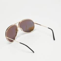 Pre Owned Porsche Design Gold Tone/Brown P'8478 Aviator Sunglasses