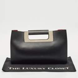 Porsche Design Black Leather Oversized Frame Clutch