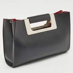 Porsche Design Black Leather Oversized Frame Clutch