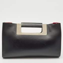 Porsche Design Black Leather Oversized Frame Clutch