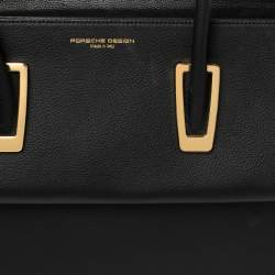 مملوكة مسبقًا Porsche Design Black Leather Front Pocket Tote