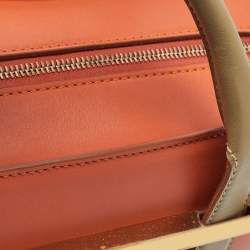 Porsche Design Orange/Beige Leather Medium Twin Satchel