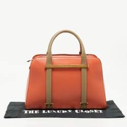 Porsche Design Orange/Beige Leather Medium Twin Satchel