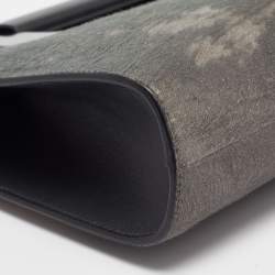 Porsche Design Grey/Shimmer Calfhair and Leather Cut Out Frame Handle Bag
