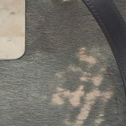 Porsche Design Grey/Shimmer Calfhair and Leather Cut Out Frame Handle Bag