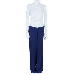 Prabal Gurung Navy Tuxedo Wide Leg Pants M