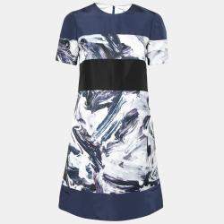 Prabal Gurung Multicolor Brush Stroke Printed Paneled Shift Dress S