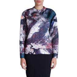 Prabal Gurung Printed Satin Sweatshirt M