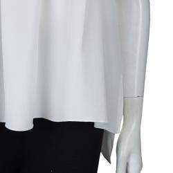 مملوكة مسبقًا توب برابال غورونغ أبليكات ورد بلا أكمام حرير أبيض S