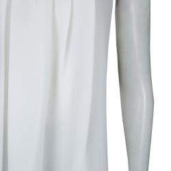 مملوكة مسبقًا توب برابال غورونغ أبليكات ورد بلا أكمام حرير أبيض S