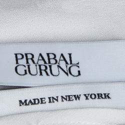 مملوكة مسبقًا توب برابال غورونغ أبليكات ورد بلا أكمام حرير أبيض S