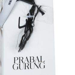 مملوكة مسبقًا توب برابال غورونغ أبليكات ورد بلا أكمام حرير أبيض S